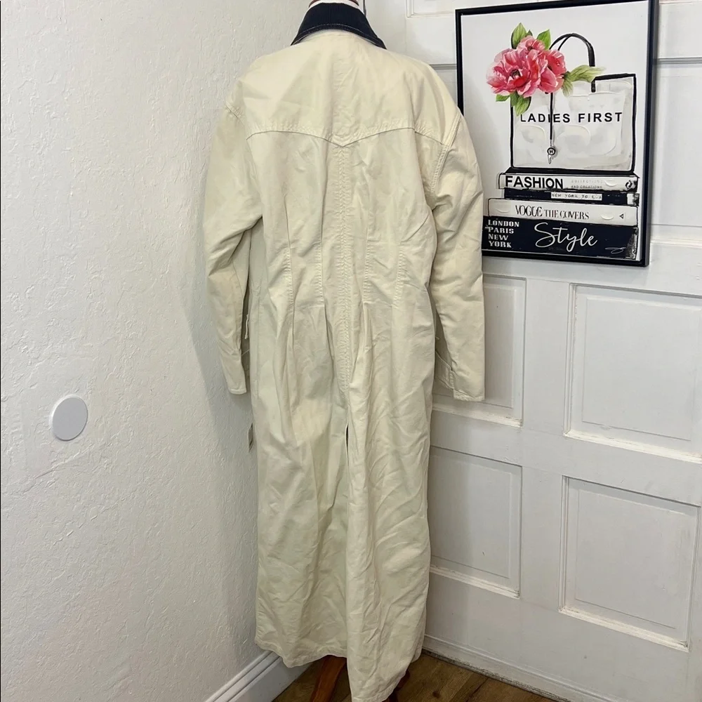 NWT Free People Hunter Long Jacket with Corduroy Collar Size L